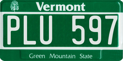 VT license plate PLU597
