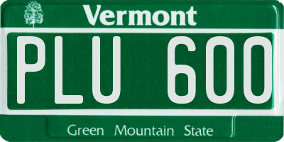 VT license plate PLU600