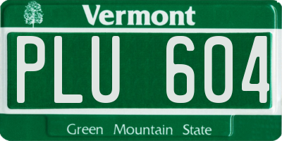 VT license plate PLU604