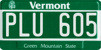 VT license plate PLU605