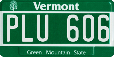 VT license plate PLU606