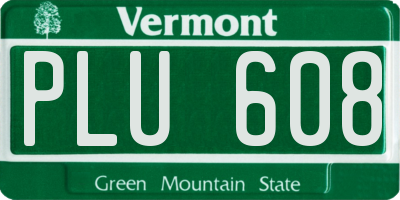 VT license plate PLU608