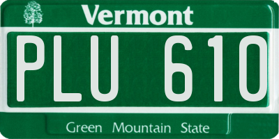 VT license plate PLU610