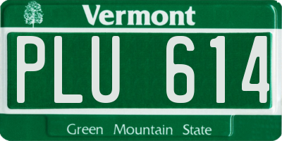 VT license plate PLU614