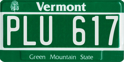 VT license plate PLU617