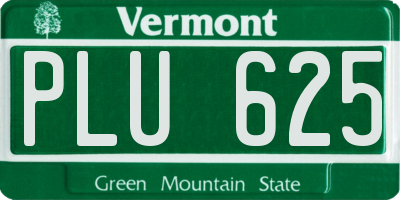 VT license plate PLU625