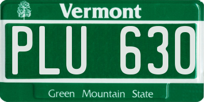 VT license plate PLU630