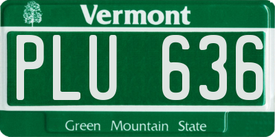 VT license plate PLU636