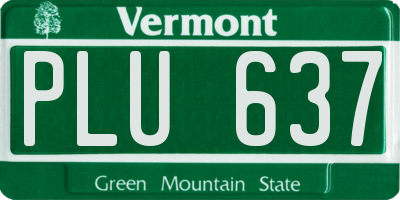 VT license plate PLU637