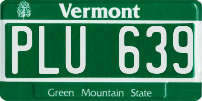 VT license plate PLU639