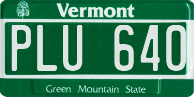 VT license plate PLU640