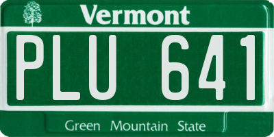VT license plate PLU641