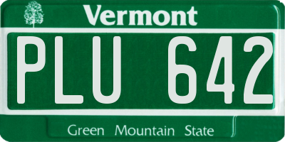 VT license plate PLU642