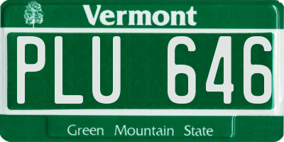 VT license plate PLU646