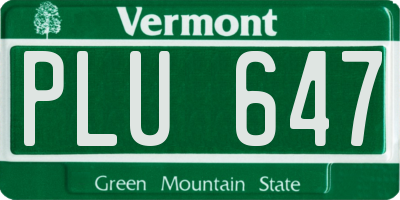 VT license plate PLU647