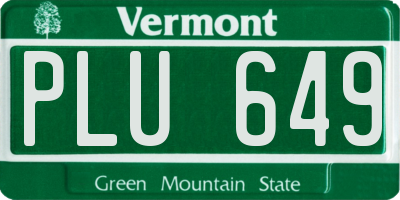 VT license plate PLU649