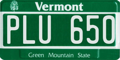 VT license plate PLU650