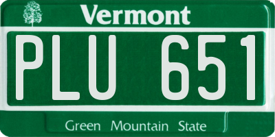 VT license plate PLU651