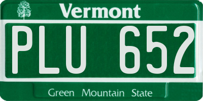 VT license plate PLU652