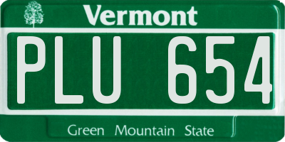 VT license plate PLU654