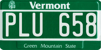 VT license plate PLU658