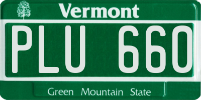 VT license plate PLU660