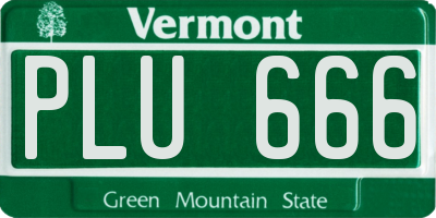 VT license plate PLU666