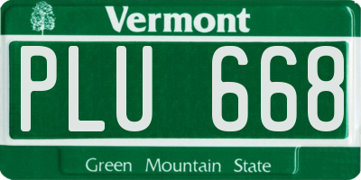 VT license plate PLU668