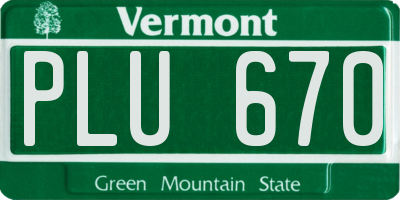 VT license plate PLU670