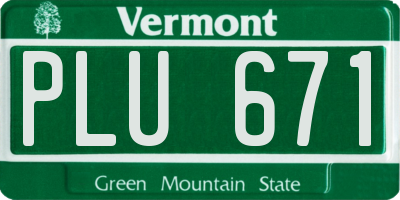 VT license plate PLU671