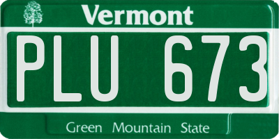 VT license plate PLU673