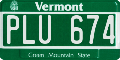 VT license plate PLU674