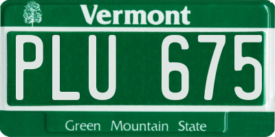 VT license plate PLU675
