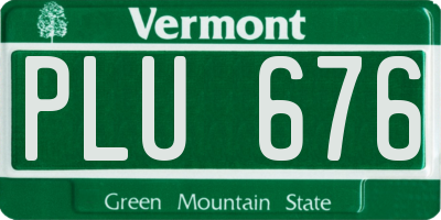 VT license plate PLU676