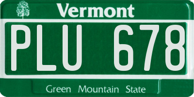 VT license plate PLU678