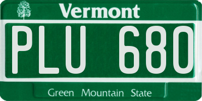 VT license plate PLU680