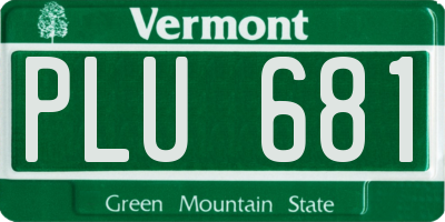 VT license plate PLU681