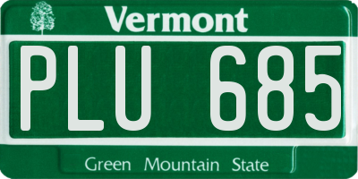VT license plate PLU685