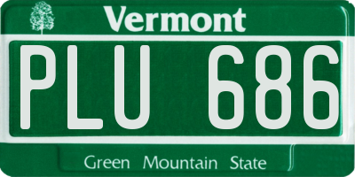 VT license plate PLU686