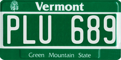VT license plate PLU689