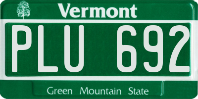 VT license plate PLU692