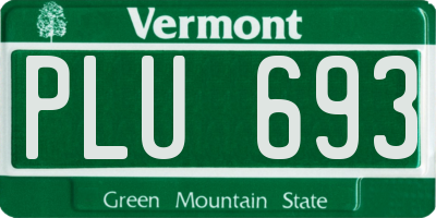 VT license plate PLU693