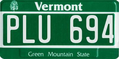 VT license plate PLU694