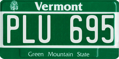 VT license plate PLU695