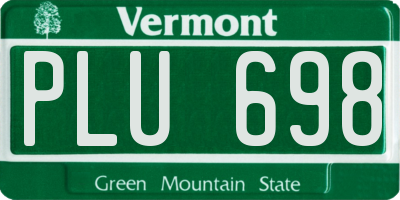 VT license plate PLU698