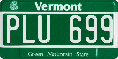 VT license plate PLU699