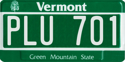 VT license plate PLU701