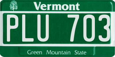 VT license plate PLU703