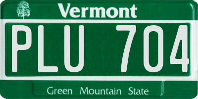 VT license plate PLU704