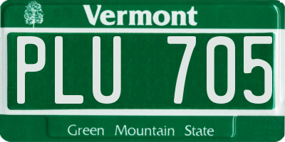 VT license plate PLU705